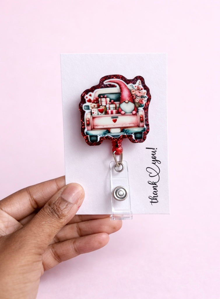 Valentine Gnome Badge Reel