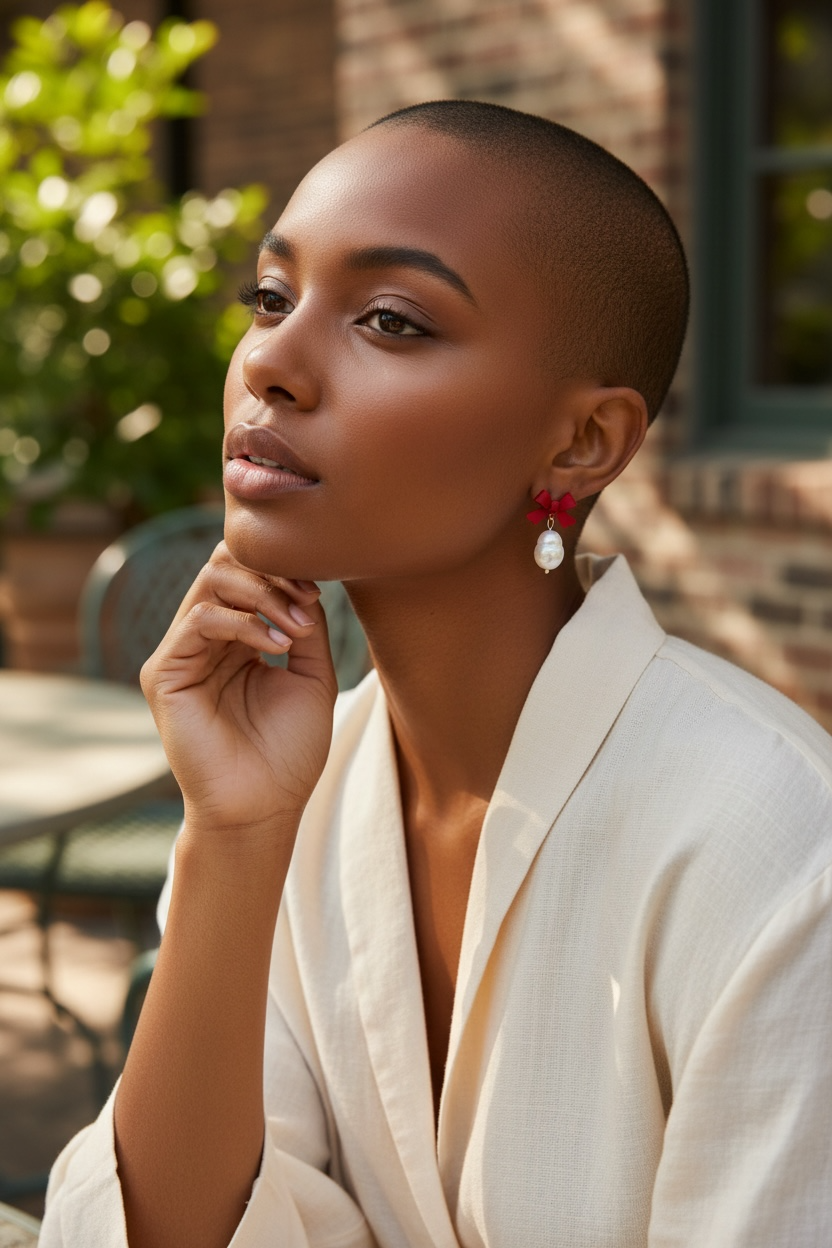 Pearly Bow Dangle Earrings