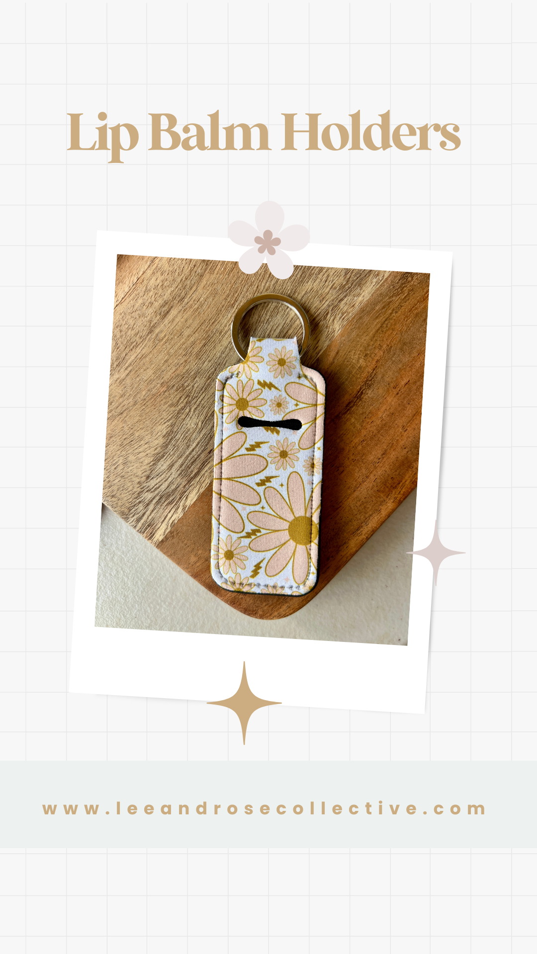 Sunflower Lip Balm Holder Keychain