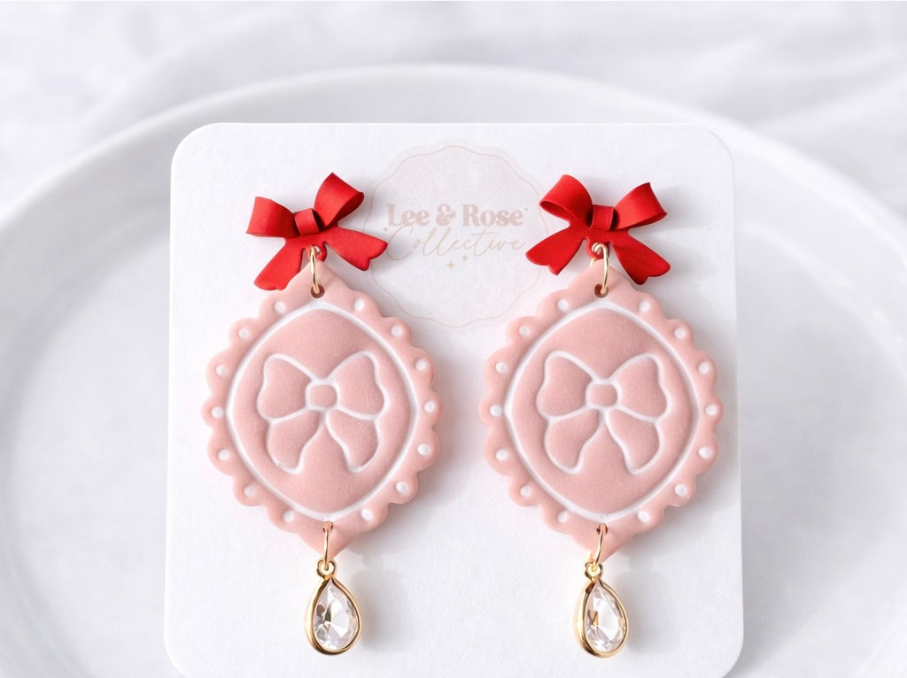 Darling Bow Dangle - Polymer Clay Earrings