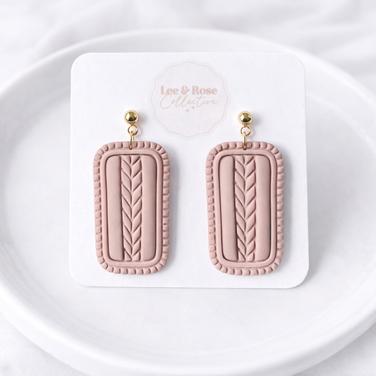 Heirloom Braid Dangles - Polymer Clay Earrings