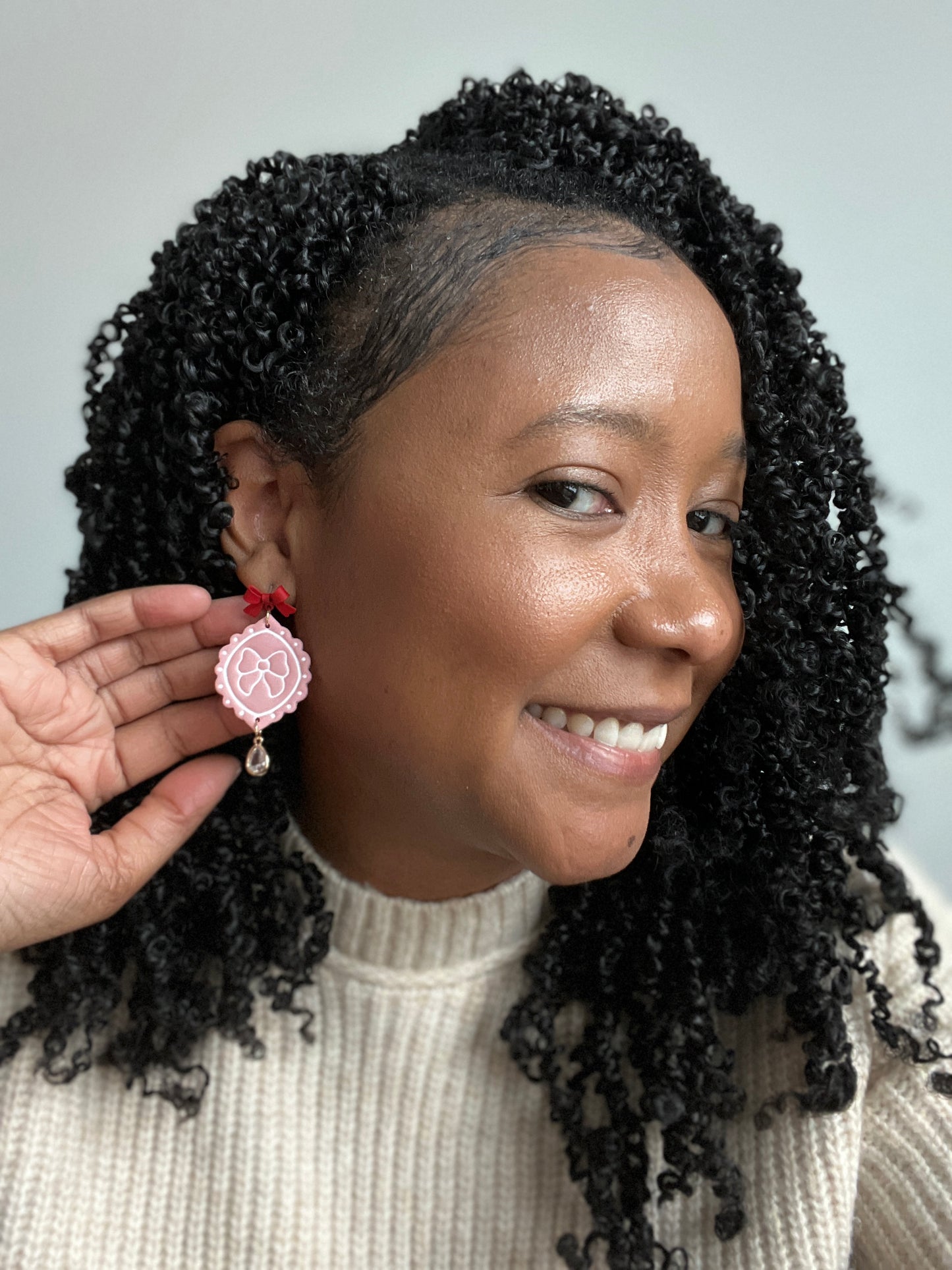 Darling Bow Dangle - Polymer Clay Earrings