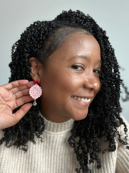Darling Bow Dangle - Polymer Clay Earrings