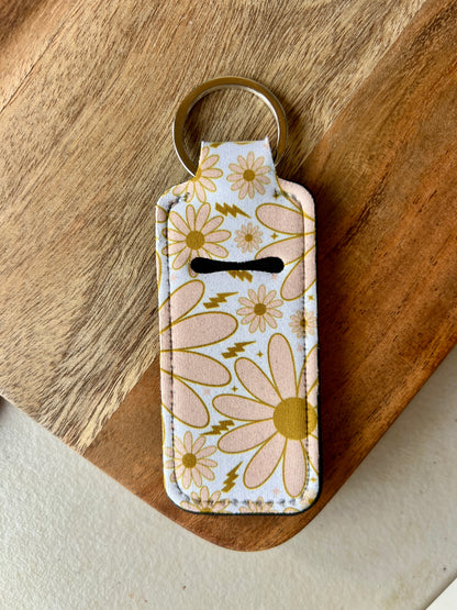 Sunflower Lip Balm Holder Keychain